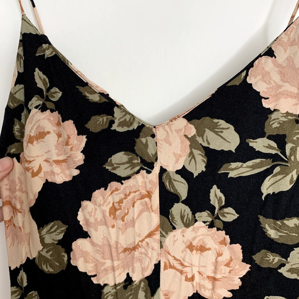 Reformation Luma Floral Spaghetti Strap Maxi Dress Womens Black Small - Picture 8 of 14
